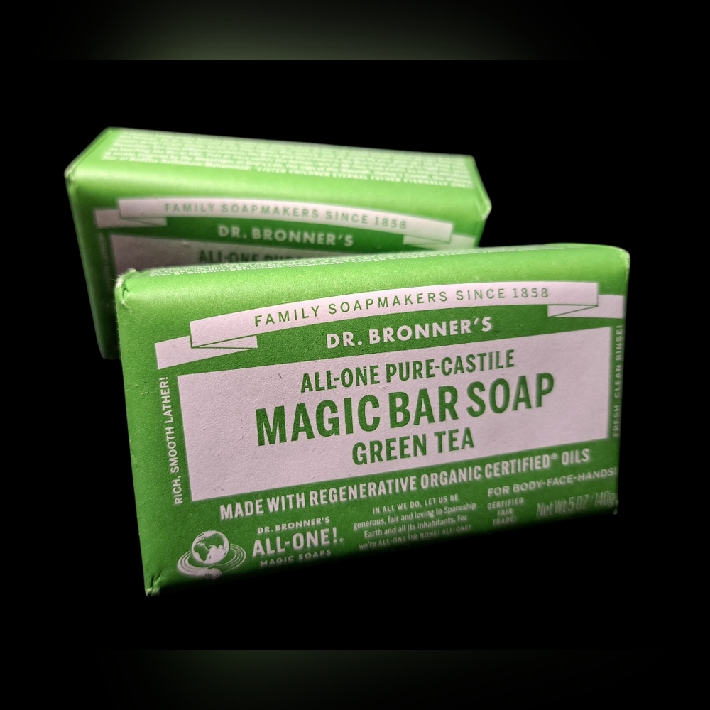 Dr Bronner's Limited Edition Green Tea Bar Soap - 2 - 5oz Bars
